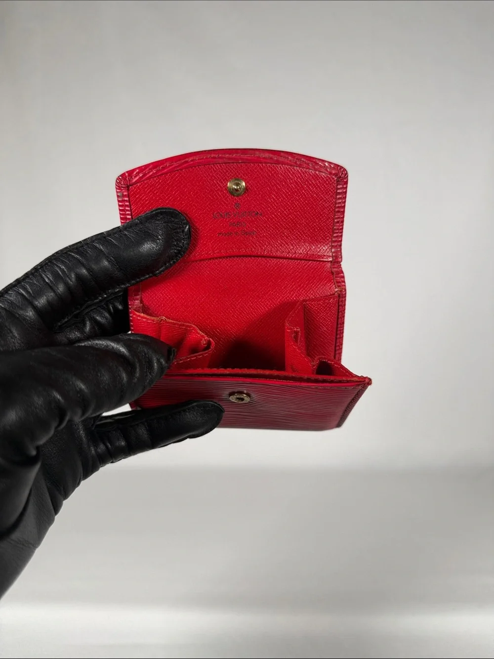 Authentic Louis Vuitton Red Epi Leather Card Wallet